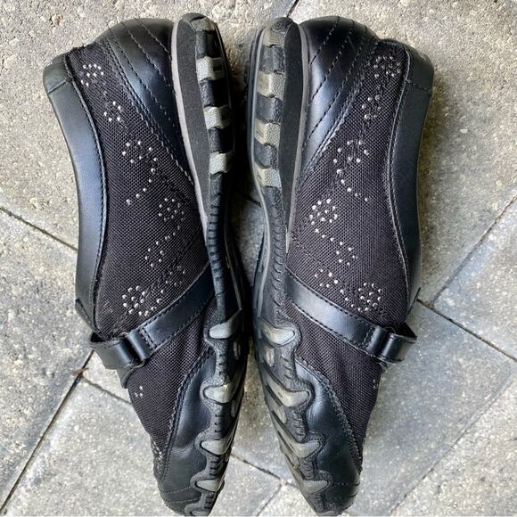 Skechers Womens SN 21406 Black Athletic Shoes Leather Round Toe Comfort Size 7 - Picture 2 of 11